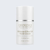 Eminence Organics Hibiscus Ultra Lift Neck Cream on light blue background