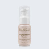 Eminence Organics Strawberry Rhubarb Hyaluronic Hydrator on light blue background