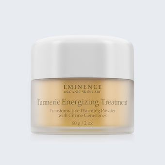 Eminence Organics Turmeric Energizing Treatment on blue background