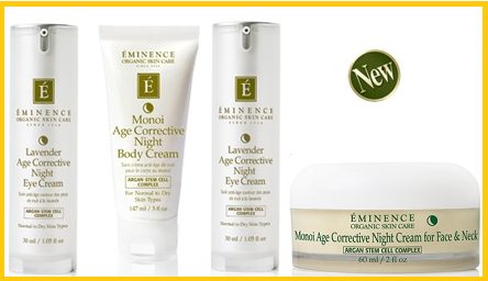 eminence,organics,argan stem cell complex, monoi,lavender,night cream,anti aging,age defying