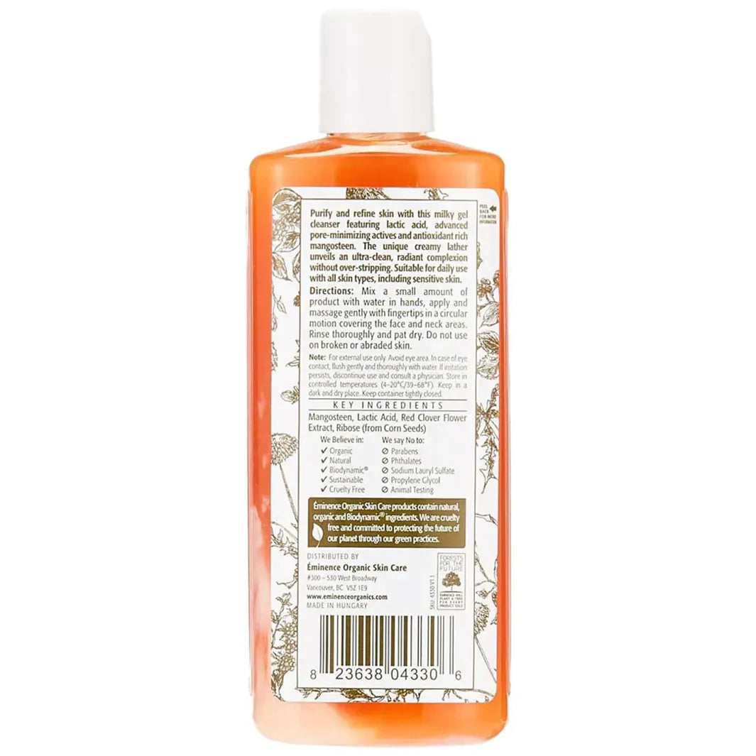 Eminence Organics Mangosteen Daily Resurfacing Cleanser Back Label