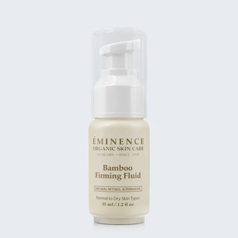 Eminence Organics Bamboo Firming Fluid on light blue background