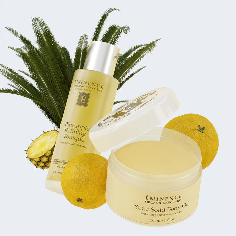 Eminence Organics Pineapple Refining Tonique + Yuzu Solid Body Oil Bundle