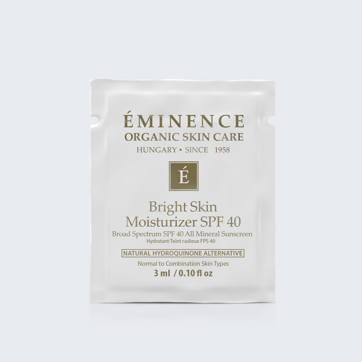 Eminence Organics Bright Skin Moisturizer SPF 40 Card Sample